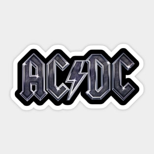 AC DC Chrome Metallic Sticker